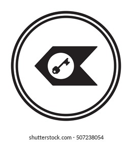 Key Icon. Flat design.