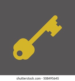 Key Icon. Flat design.