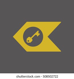 Key Icon. Flat design.