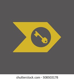 Key Icon. Flat design.