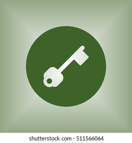 Key Icon. Flat design.