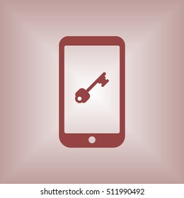 Key Icon. Flat design.