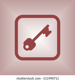 Key Icon. Flat design.