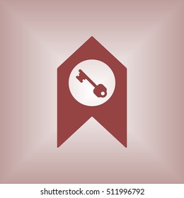 Key Icon. Flat design.