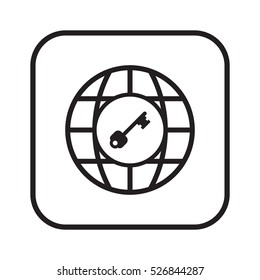 Key Icon. Flat design.
