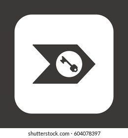 Key Icon. Flat design.