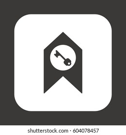 Key Icon. Flat design.