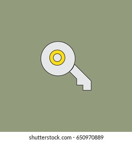 Key icon flat design illustration.