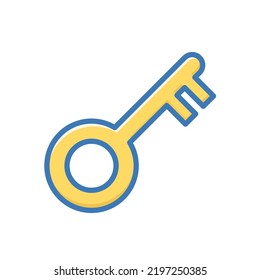 icono de clave diseño plano fondo blanco
