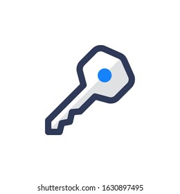 key  icon flat outline glyph interface 