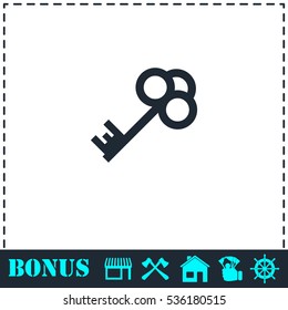 Key icon flat. Simple vector symbol and bonus icon
