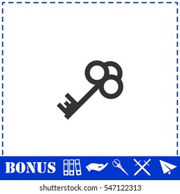 Key icon flat. Simple vector symbol and bonus icon
