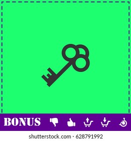 Key icon flat. Simple vector symbol and bonus icon
