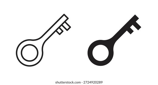 ícone de chave coleção plana e traçado para trabalho do ux da interface do usuário.