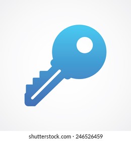 Key icon in flat style