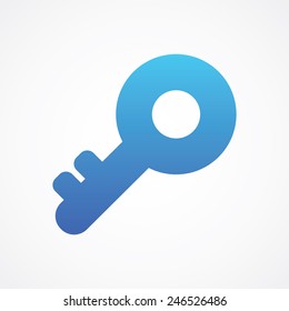 Key icon in flat style