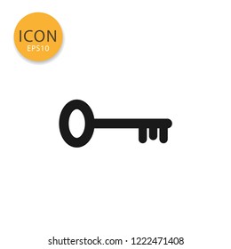 Key icon flat style in black color vector illustration on white background.