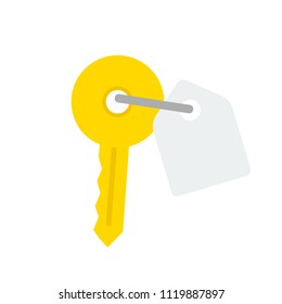 key icon in flat style isolated vector illustration on white transparent background