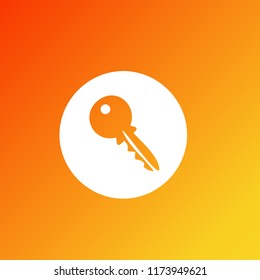 Key icon in flat style isolated on gradient background
