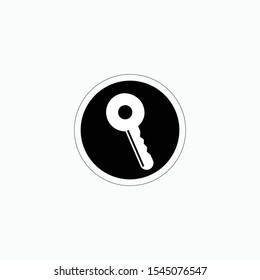 Key Icon Flat Style Isolated in White Background