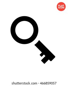 Key Icon Flat Style Isolated Vector Illustration