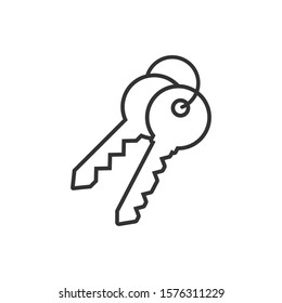 Key icon in flat style. Password vector illustration on white isolated background. Access business concept.