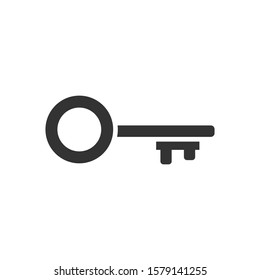 Key icon in flat style. Password vector illustration on white isolated background. Access business concept.