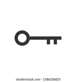 Key icon in flat style. Password vector illustration on white isolated background. Access business concept.