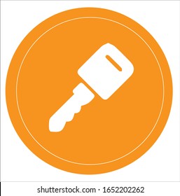 Key icon in flat style. Password vector illustration on white isolated background. Access business concept.