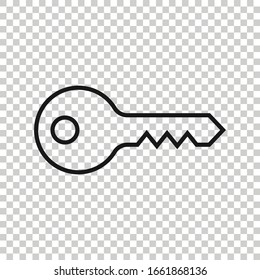 Key icon in flat style. Password vector illustration on white isolated background. Access business concept.