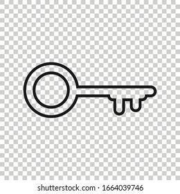 Key icon in flat style. Password vector illustration on white isolated background. Access business concept.