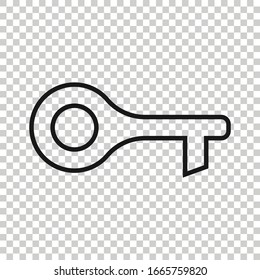 Key icon in flat style. Password vector illustration on white isolated background. Access business concept.