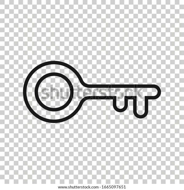 Key icon in flat\
style. Password vector illustration on white isolated background.\
Access business concept.
