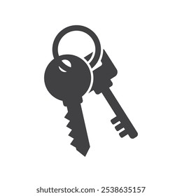 Key icon in flat style. Security vector illustration on isolated background. Door protection sign business concept.