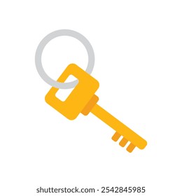 Key icon in flat style. Security vector illustration on isolated background. Door protection sign business concept.