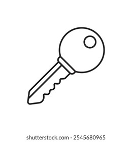 Icono clave en estilo plano. Ilustración vectorial de seguridad sobre fondo aislado. Concepto del negocio de la muestra de la protección de la puerta.