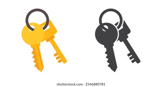 Ícone de tecla em estilo simples. Ilustração do vetor de segurança no plano de fundo isolado. Conceito comercial de sinal de proteção de porta.