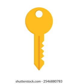 Key icon in flat style. Security vector illustration on isolated background. Door protection sign business concept.