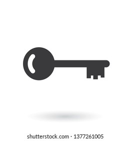 Key icon. Flat style - stock vector.