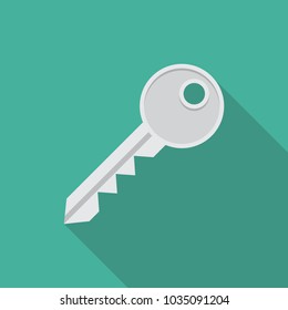 Key icon in flat style. Vector Illustration