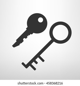 Key icon. Flat style. Vector design
