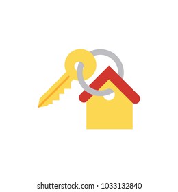 Key icon flat symbol. Isolated vector illustration of  icon sign concept for your web site mobile app logo UI design.