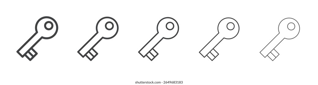Icono de la llave Símbolo de ilustración delgada plana