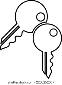 key icon glyph style design on white background