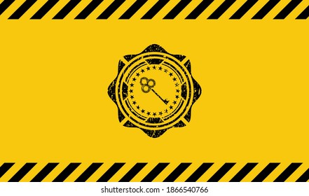 key icon grunge warning sign emblem. Vector Illustration. Detailed. 