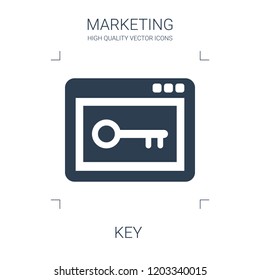 key icon. high quality filled key icon on white background. from marketing collection flat trendy vector key symbol. use for web and mobile