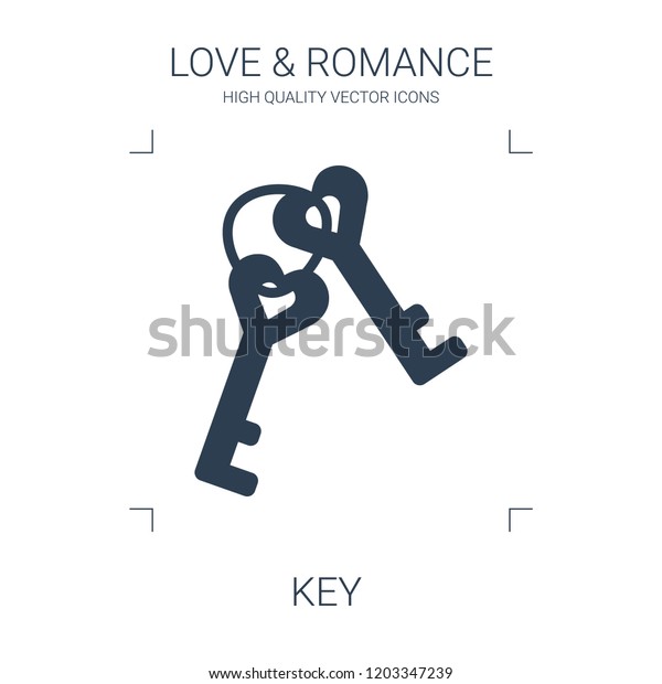key icon. high quality filled key icon on white\
background. from love romance collection flat trendy vector key\
symbol. use for web and\
mobile