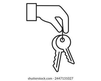 Icono clave para la representación de la casa, aislado contra un fondo blanco. Este sencillo símbolo de Vector evoca una sensación de calidez y seguridad, que encarna el concepto de hogar.