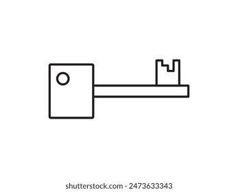 Schlüsselsymbol für die Hausdarstellung, isoliert vor weißem Hintergrund. Dieses schlichte Symbol der Vektorgrafik weckt ein Gefühl von Wärme und Geborgenheit und verkörpert den Begriff Heimat.