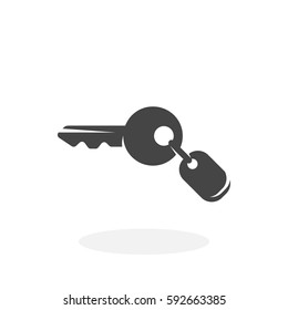 Key icon illustration isolated on white background sign symbol. Key vector logo. Flat design style. Modern vector pictogram for web graphics - stock vector
